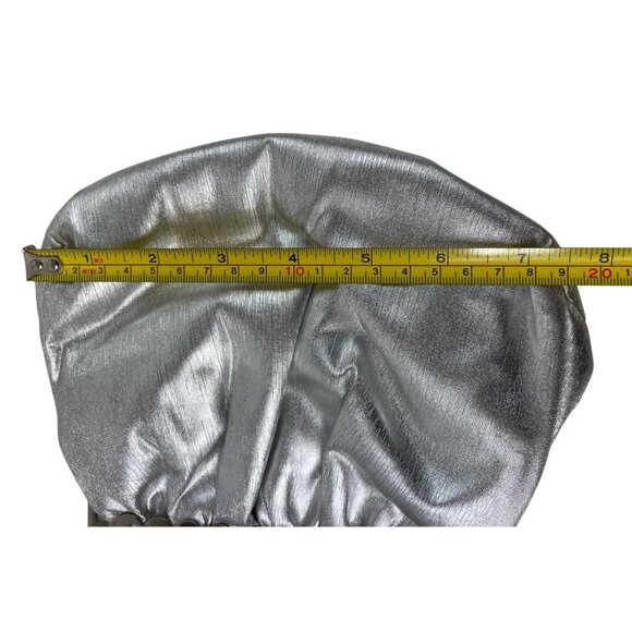 Vintage Lewisette Silver Metallic Evening Clutch Purse With Chain Strap - Picture 13 of 14